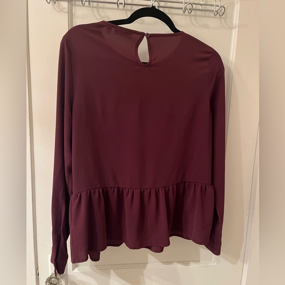 Apt. 9 Long Sleeve Blouse, Burgundy - Picture 2 of 3